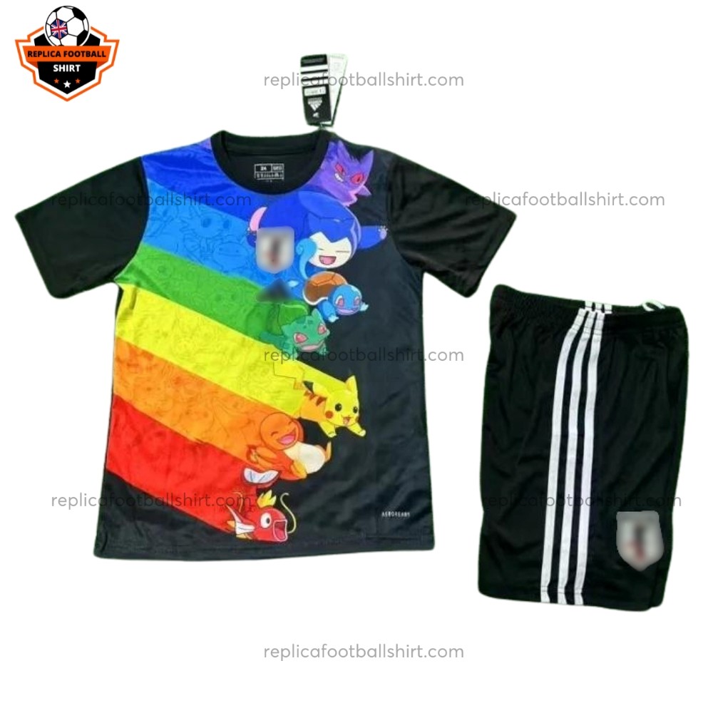 Japan Black Anime Version Kid Replica Football Kit 2025/26 Front View
