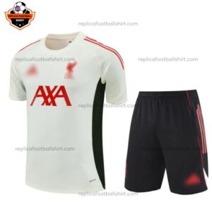 Liverpool White Training Kid Replica Football Kit 2025/26 - Front View