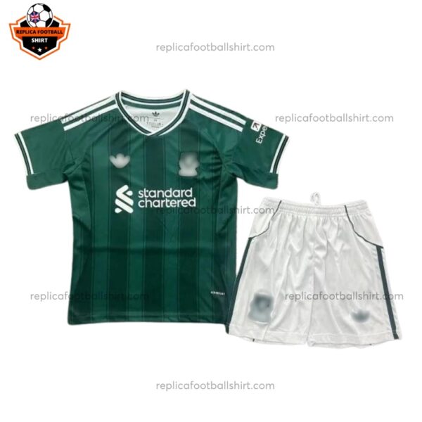 Liverpool Emerald Third Kid Replica Football Kit 2025/26 Front View