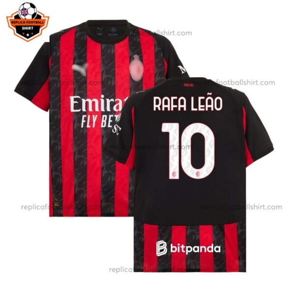 AC Milan Home Men Replica Football Shirt 2025/26 RAFA LEÃO 10 Printed Full View