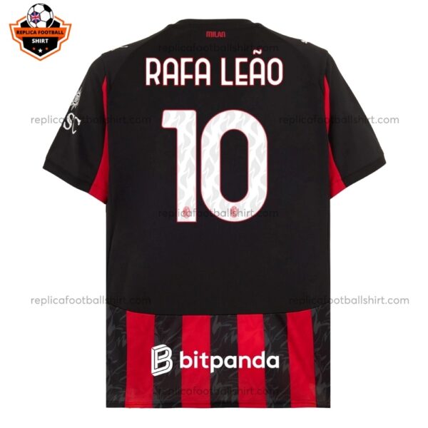 AC Milan Home Men Replica Football Shirt 2025/26 RAFA LEÃO 10 Printed Back View