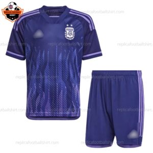 Argentina Away 3 Stars Kid Replica Football Kit 2022/23 - Front View