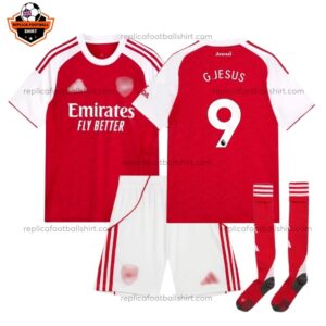 Arsenal Home Kid Replica Football Kit 2025/26 G.Jesus 9 Printed Full View