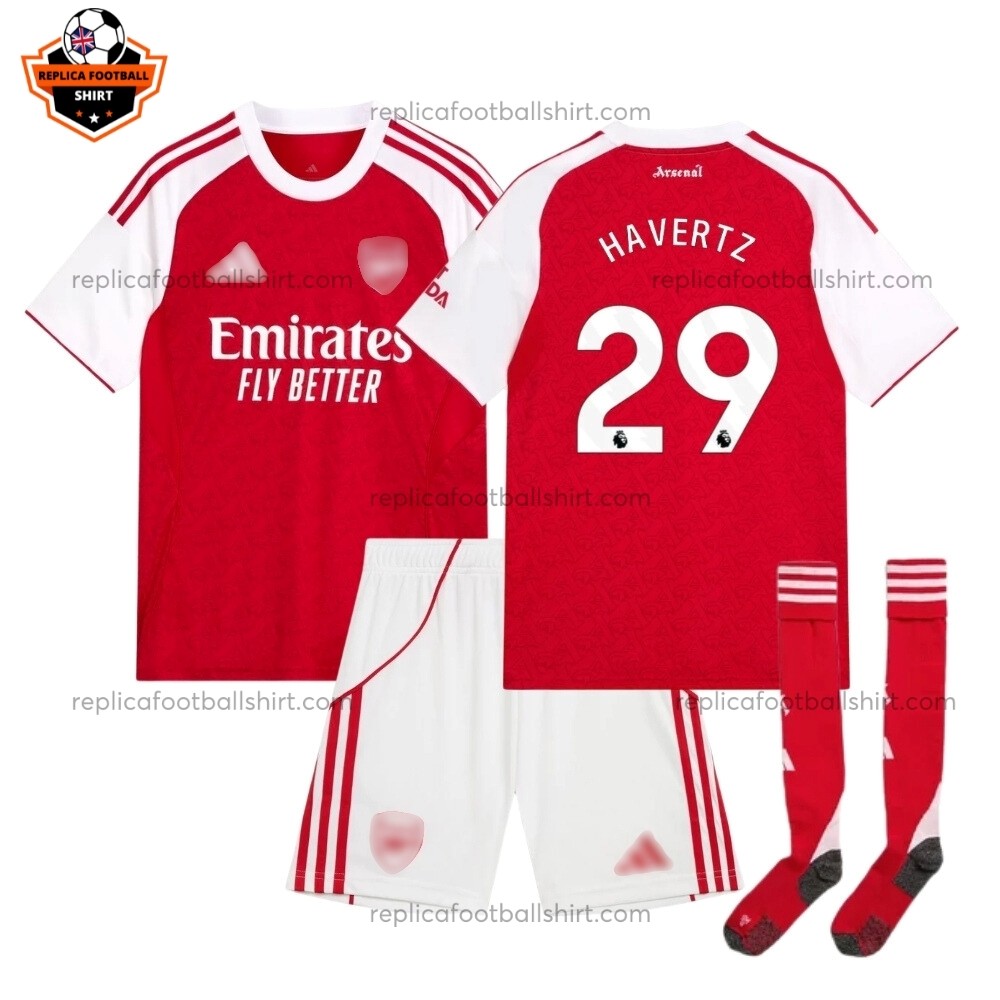 Arsenal Home Kid Replica Football Kit 2025/26 HAVERTZ 29 Printed Full View