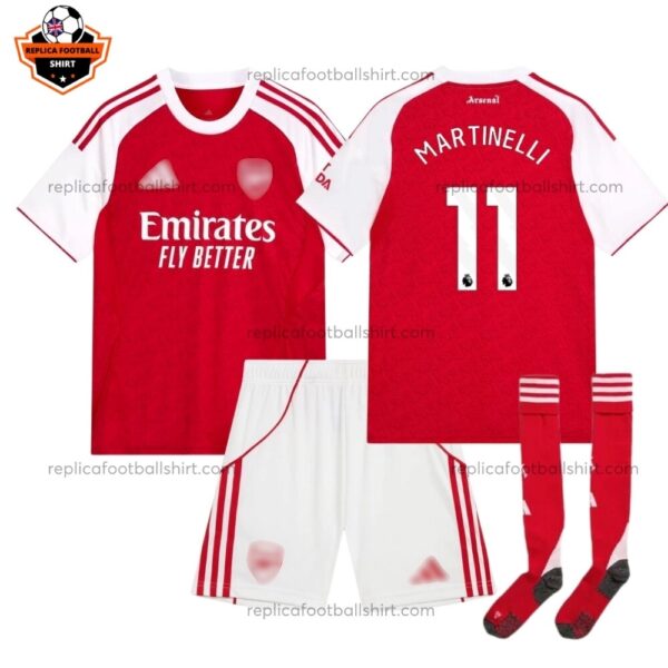Arsenal Home Kid Replica Football Kit 2025/26 MARTINELLI 11 Printed Full View