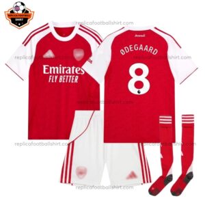 Arsenal Home Kid Replica Football Kit 2025/26 ØDEGAARD 8 Printed Full View