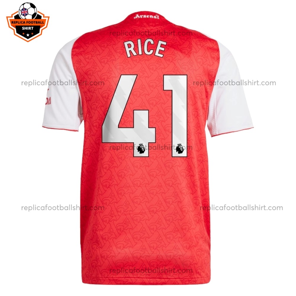 Arsenal Home Men Replica Football Shirt 2025/26 RICE 41 Printed Back View