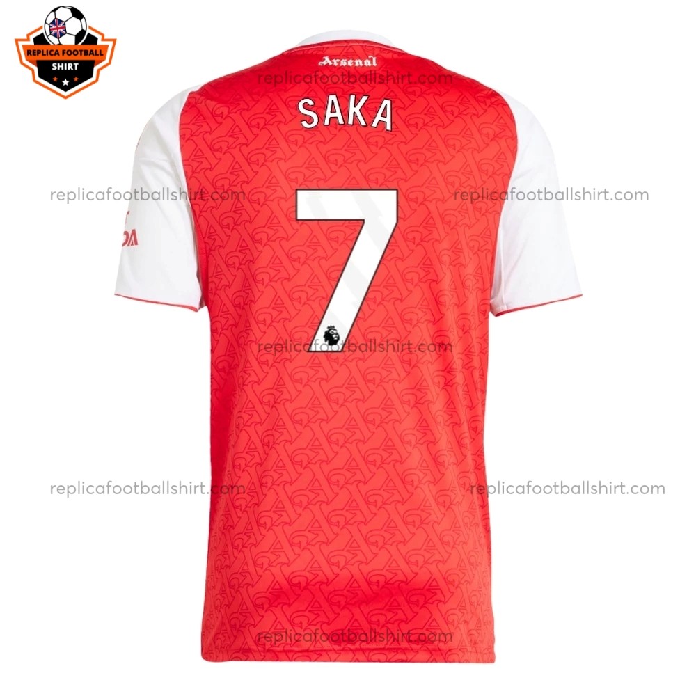 Arsenal Home Men Replica Football Shirt 2025/26 SAKA 7 Printed Back View