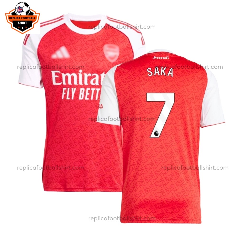 Arsenal Home Men Replica Football Shirt 2025/26 SAKA 7 Printed Full View