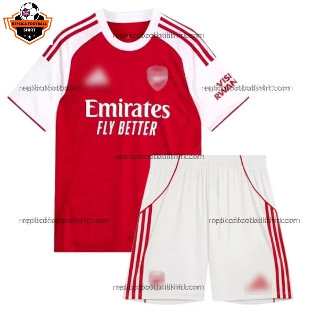 Arsenal Home Kid Replica Football Kit 2025/26 - Front View