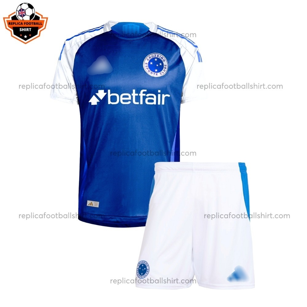 Cruzeiro Home Kid Replica Football Kit 2025/26 - Front View