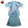 Germany Goalkeeper Blue Kid Replica Football Kit 2024 - Front View