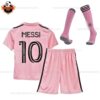 Inter Miami Home Kid Replica Football Kit 2023/24 MESSI 10 Printed - Front View