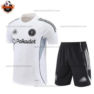 Inter Miami White Pre Match Training Men And Kid Replica Football Kit 2025/26 - Front View