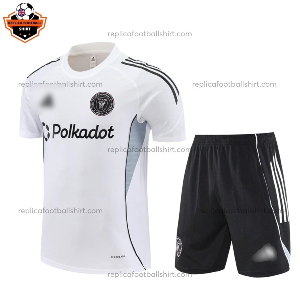Inter Miami White Pre Match Training Men And Kid Replica Football Kit 2025/26 - Front View