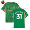 Manchester City Green Goalkeeper Men Replica Football Shirt 2025/26 EDERSON M. 31 Printed Full View