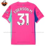 Manchester City Pink Goalkeeper Men Replica Football Shirt 2025/26 EDERSON M. 31 Printed