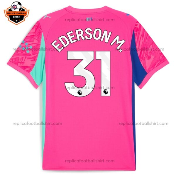 Manchester City Pink Goalkeeper Men Replica Football Shirt 2025/26 EDERSON M. 31 Printed Back View