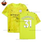 Manchester City Yellow Goalkeeper Men Replica Football Shirt 2025/26 EDERSON M. 31 Printed