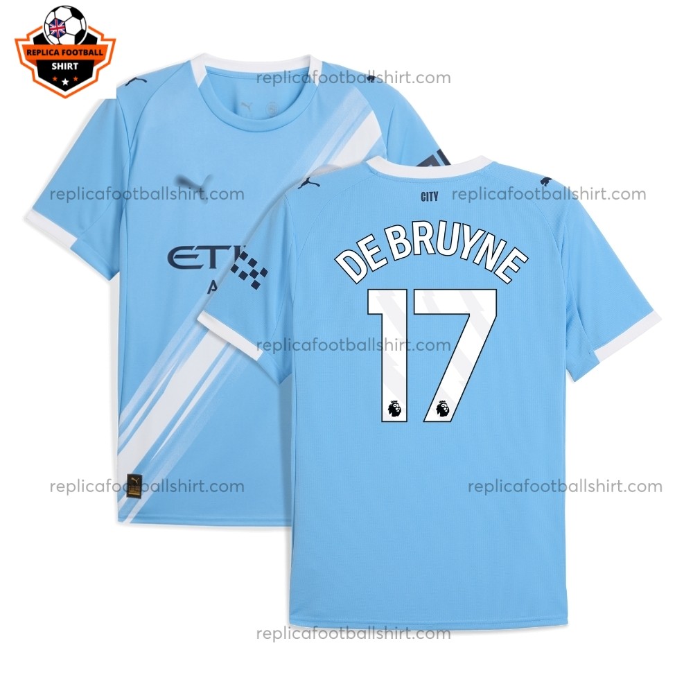 Manchester City DE BRUYNE 17 Home Men Replica Football Shirt 2025/26 Printed Full View