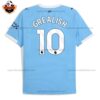 Manchester City GREALISH 10 Home Men Replica Football Shirt 2025/26 Printed Back View