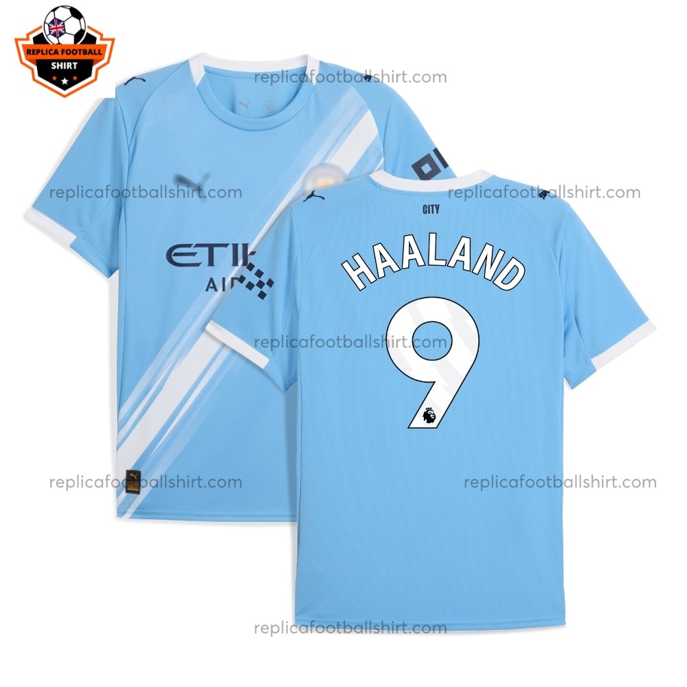 Manchester City HAALAND 9 Home Men Replica Football Shirt 2025/26 Printed Full View