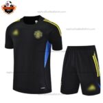Manchester United Black Pre Match Training For Men And Kid Replica Football Kit 2025/26