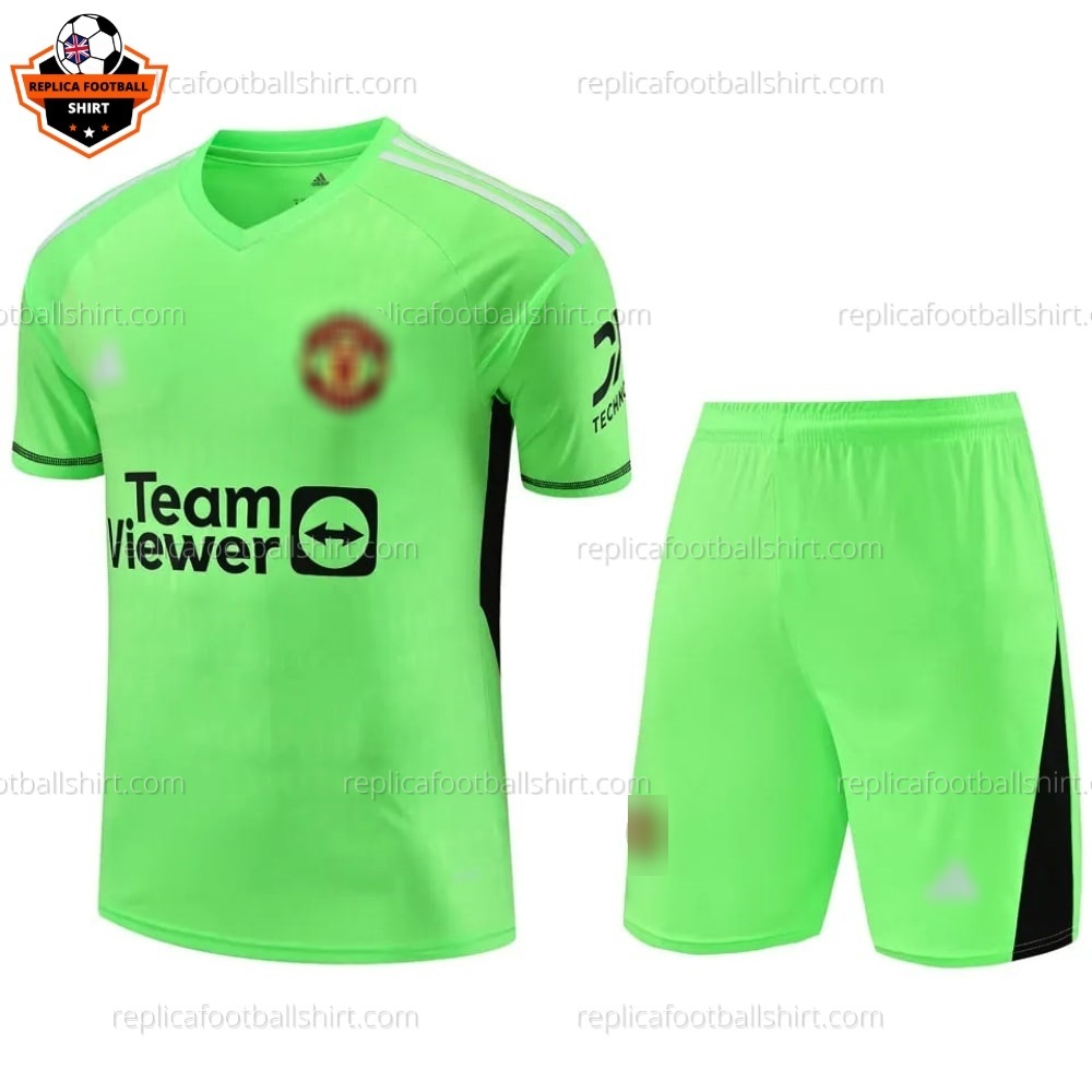 Manchester United Green Goalkeeper Training Adult Replica Football Kit 2023/24 - Front View