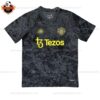 Manchester United Pre-Match Stone Rose Replica Football Shirt Black 2023/24 - Front View