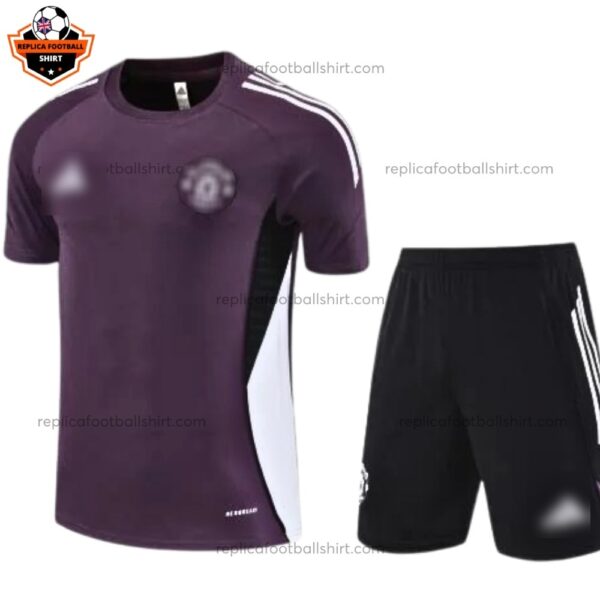 Manchester United Purple Pre Match Training Kid Replica Football Kit 2025/26 - Front View