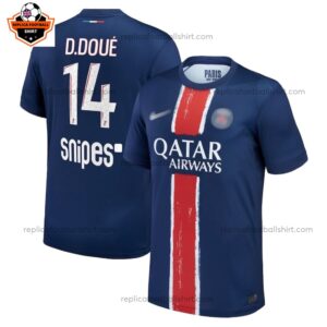 Paris Saint Germain Home Men Replica Football Shirt 2024/25 D.DOUÉ 14 Printed Full View