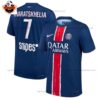 Paris Saint Germain Home Men Replica Football Shirt 202425 KVARATSKHELIA 7 Printed Full View