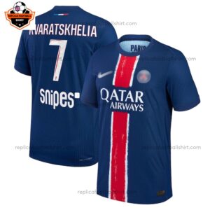 Paris Saint Germain Home Men Replica Football Shirt 202425 KVARATSKHELIA 7 Printed Full View