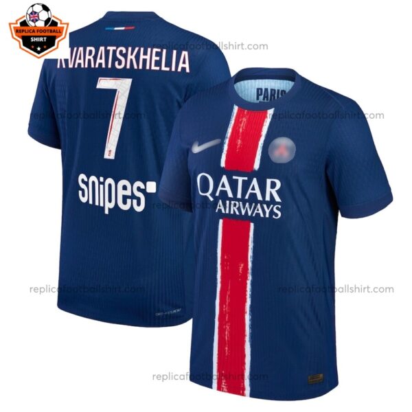 Paris Saint Germain Home Men Replica Football Shirt 202425 KVARATSKHELIA 7 Printed Full View