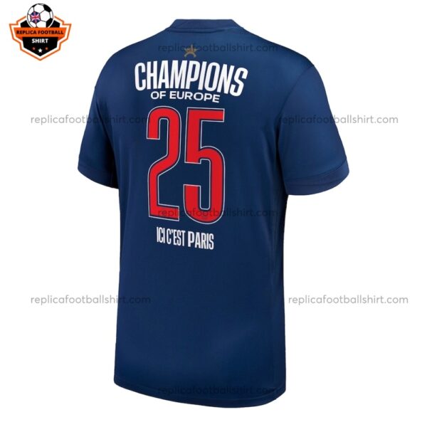 Paris Saint Germain Home Men Replica Football Shirt 2024/25 CHAMPIONS 25 Printed Back View