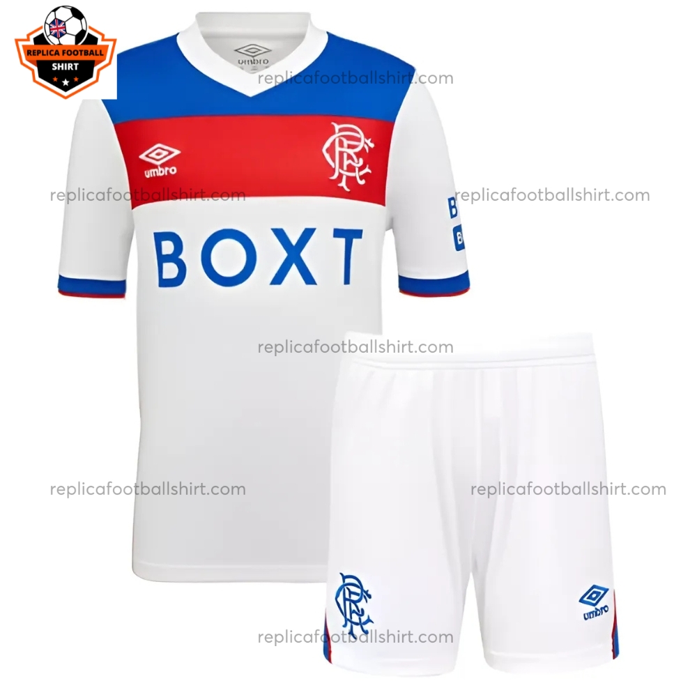 Rangers Away Kid Replica Football Kit 2025/26 Front View