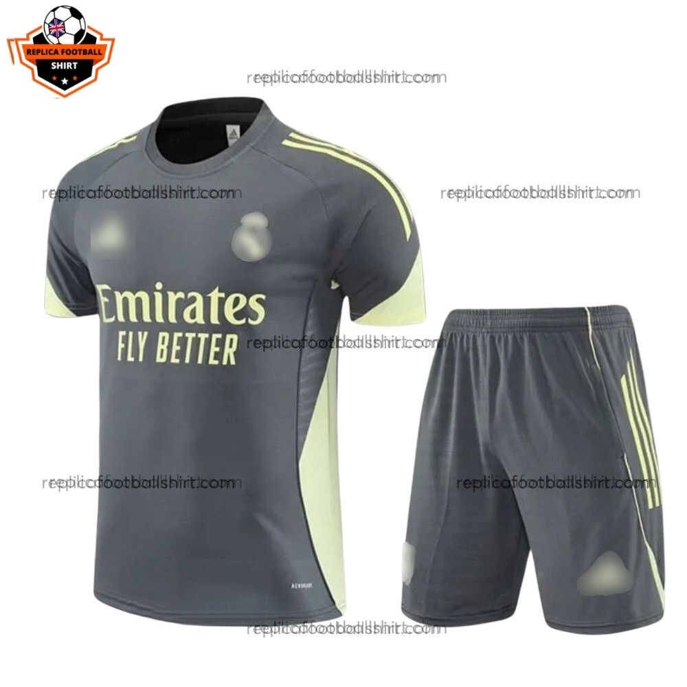 Real Madrid Grey Training Kid Replica Football Kit 2025/26 - Front View