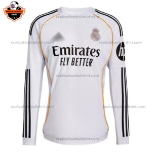Real Madrid Home Men Replica Football Shirt Long Sleeves 2025/26 Front View