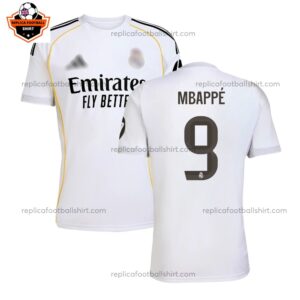 Real Madrid MBAPPE 9 Home Men Replica Football Shirt 2025/26 Full View