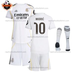 Real Madrid MODRIĆ 10 Home Kid Replica Football Kit 2025/26 Full View