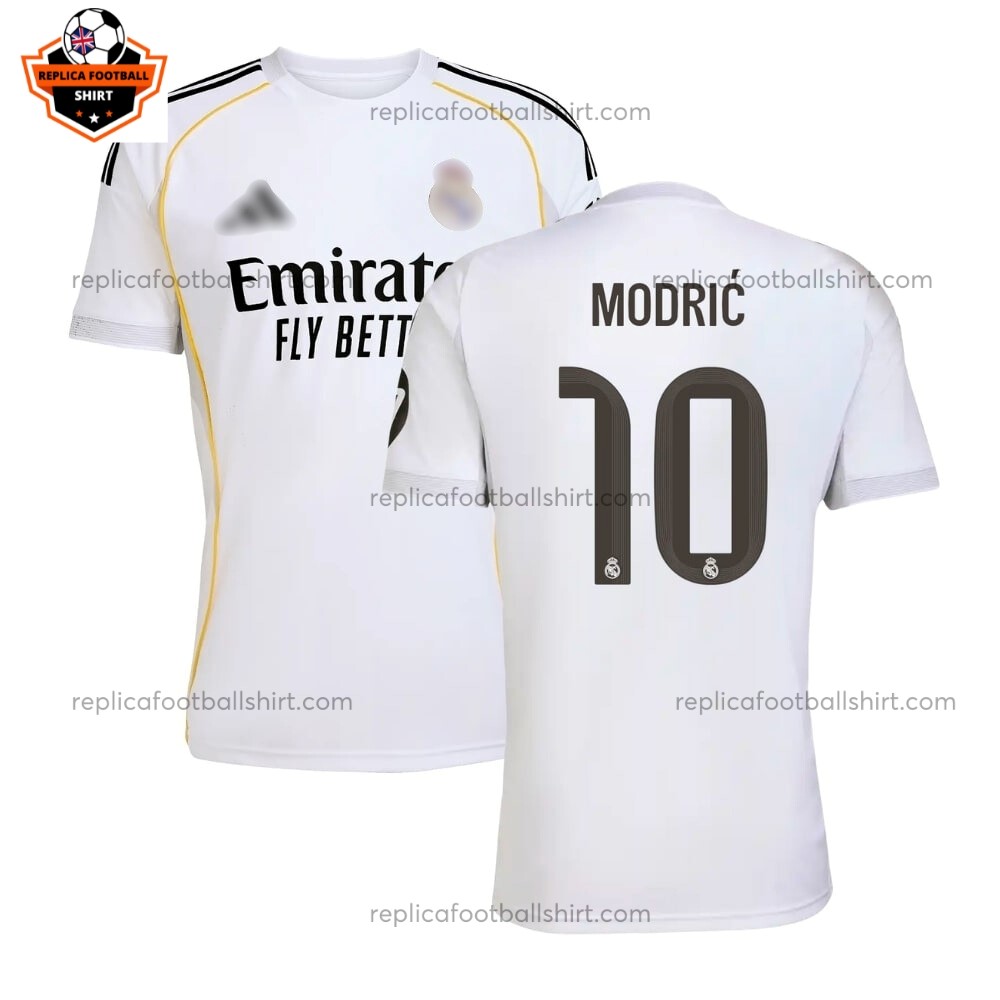 Real Madrid MODRIĆ 10 Home Men Replica Football Shirt 2025/26 Full View