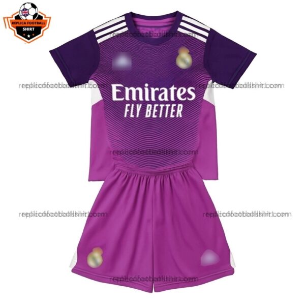 Real Madrid Purple Goalkeeper Kid Replica Football Kit 2025/26 - Front View