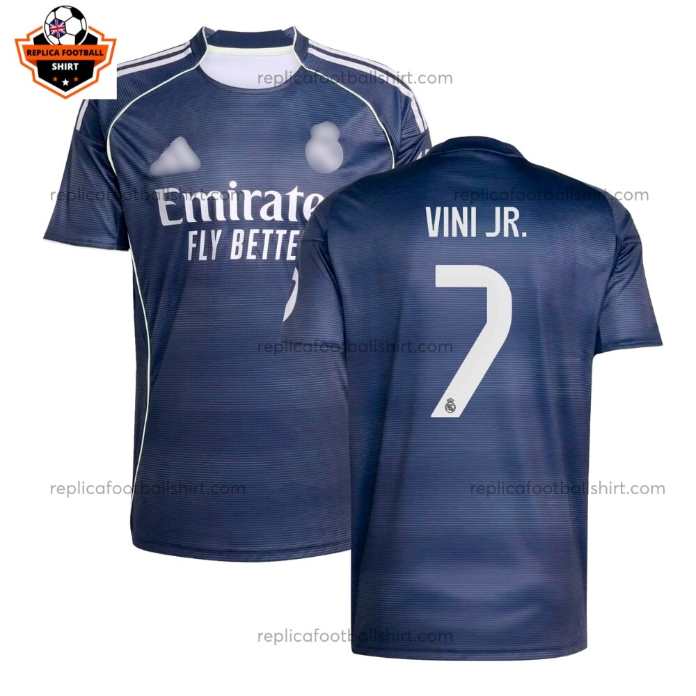 Real Madrid VINI JR. 7 Away Men Replica Football Shirt 2025/26 Full View
