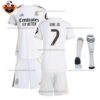 Real Madrid VINI JR. 7 Home Kid Replica Football Kit 2025/26 Full View