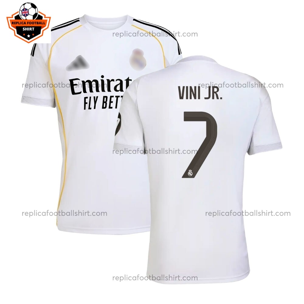 Real Madrid VINI JR. 7 Home Men Replica Football Shirt 2025/26 Full View