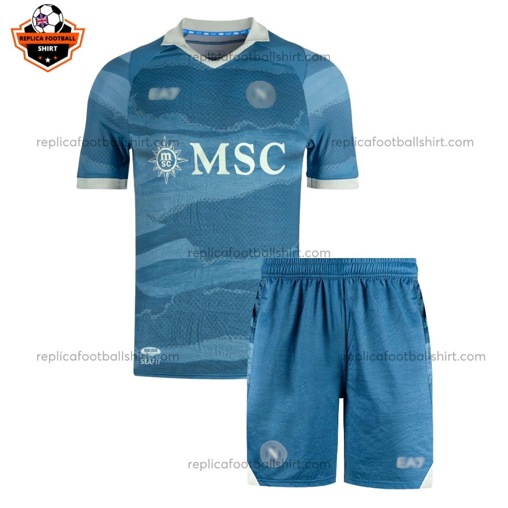SSC Napoli Limited Edition Kid Replica Football Kit 2024/25 Printed Front View