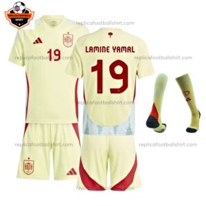 Spain Away Kid Replica Football Kit 2024/25 LAMINE YAMAL 19 Printed Full View