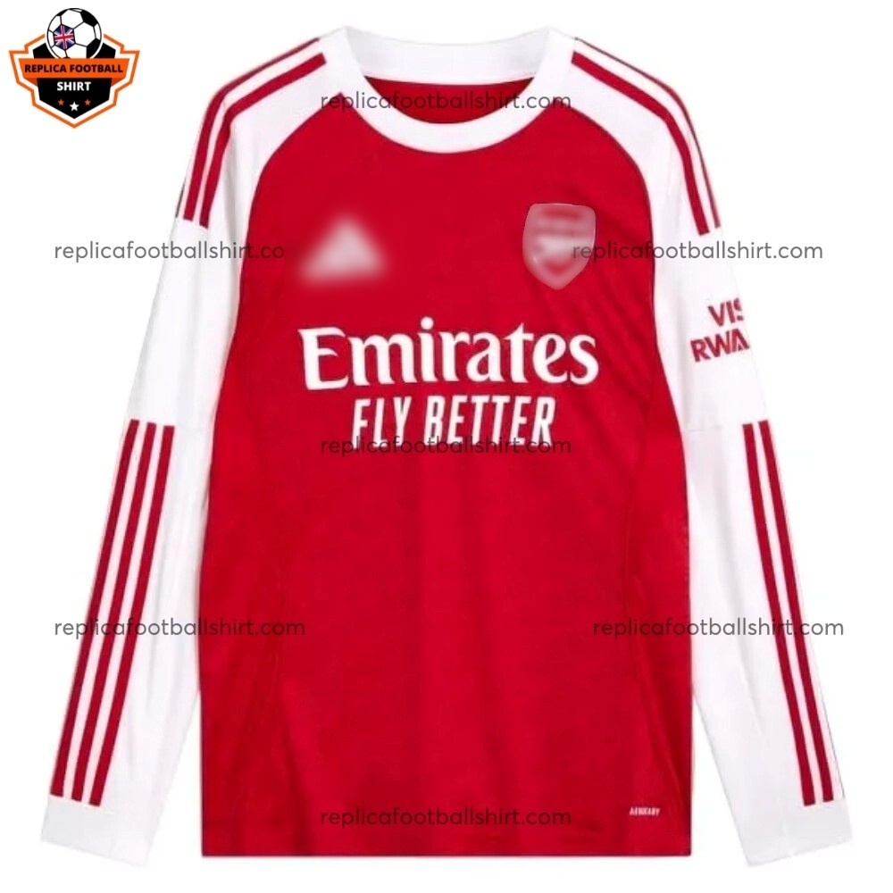 Arsenal Home Men Replica Football Shirt Long Sleeve 2025/26 - Front View