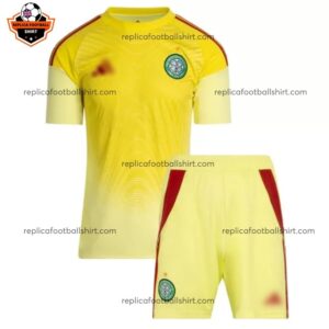 Celtic Yellow Goalkeeper Kid Replica Football Kit 2025/26 - Front View