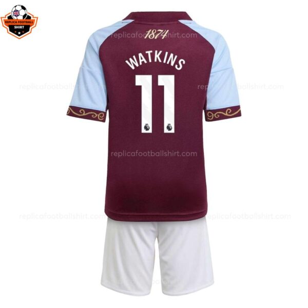 Aston Villa Home Kid Replica Football Kit 2025-26 WATKINS 11 Printed backview